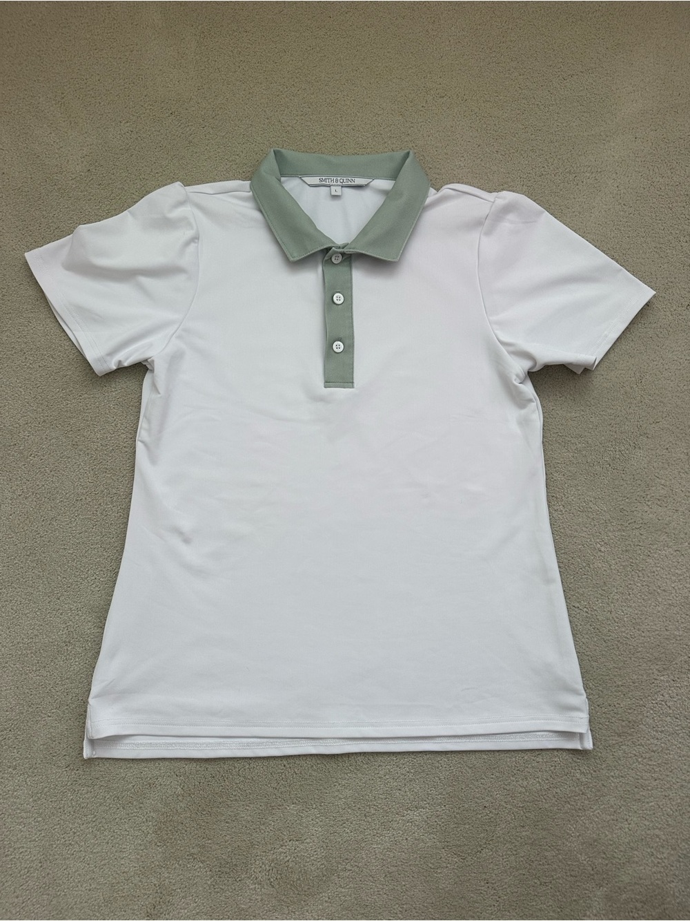 Smith & Quinn Short sleeved Golf Tops Polo Shirts - Navy/White and White/Sage - Picture 5 of 8